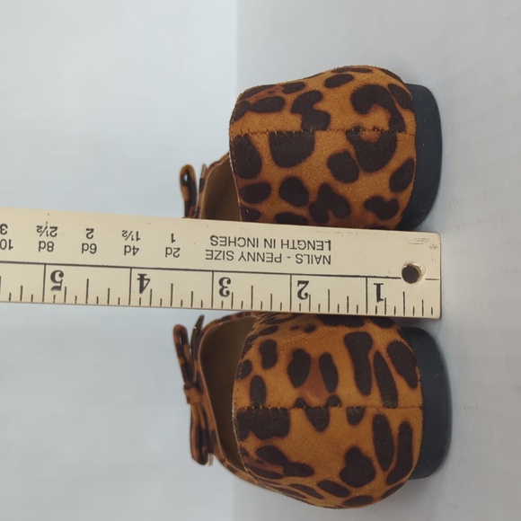 Trary Pointed Toe with Bow Slip On Ballet Flats Leopard Print 8 Brown - Picture 13 of 16